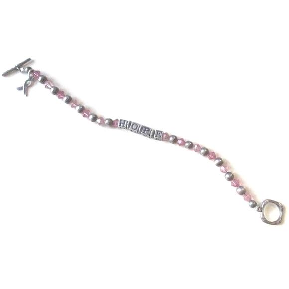 Awareness Breast Cancer Bracelet Hope Costume Fashion Feminine Coquette - Picture 1 of 9